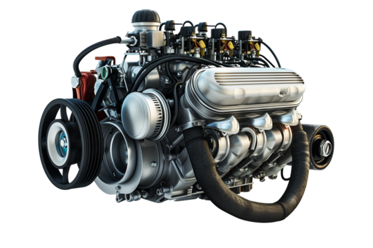 Modern Car engines isolated on transparent background