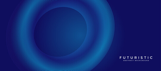 3D Curved lines Blue abstract background with blue glowing geometric lines. Futuristic technology concept. Suit for banner, brochure, corporate, poster, Modern shiny blue oval lines pattern. 