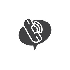 Phone receiver inside a chat bubble vector icon - 766824073