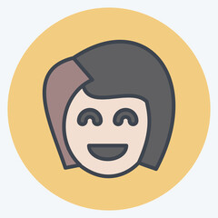 Icon Girl Friend. related to Valentine's Day symbol. color mate style. simple design editable. simple illustration