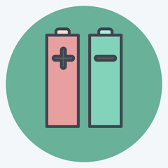 Icon Batteries & Power. related to Photography symbol. color mate style. simple design editable. simple illustration