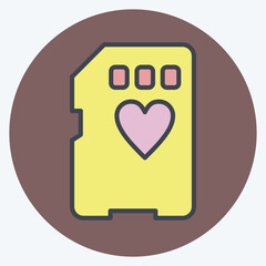 Icon Memory Card. related to Photography symbol. color mate style. simple design editable. simple illustration