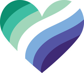 Gay Men’s Pride Flag Wavy Heart Shape Pride Month LGBTQ Rainbow2