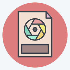 Icon Raw. related to Photography symbol. color mate style. simple design editable. simple illustration