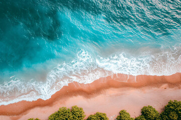 Obraz premium photo vertical overhead shot of a wavy sea