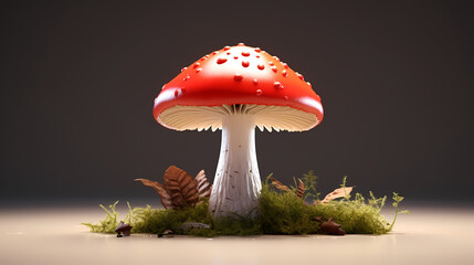 Mushroom illustration with copy space