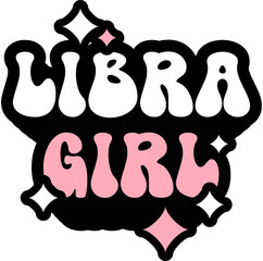 Libra Girl Sticker On Cute Style Design For Sticker, T-Shirt, Mug, Hoodie, Poster & For Any Merchandise Printing On Transparent Background