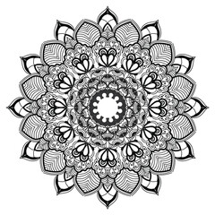 Mandala Coloring Page. Coloring Page For Adult. Seamless vector pattern. Black and white linear drawing. coloring page for children and adults. Coloring Pages