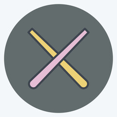 Icon Pool Cue. related to Sports Equipment symbol. color mate style. simple design editable. simple illustration