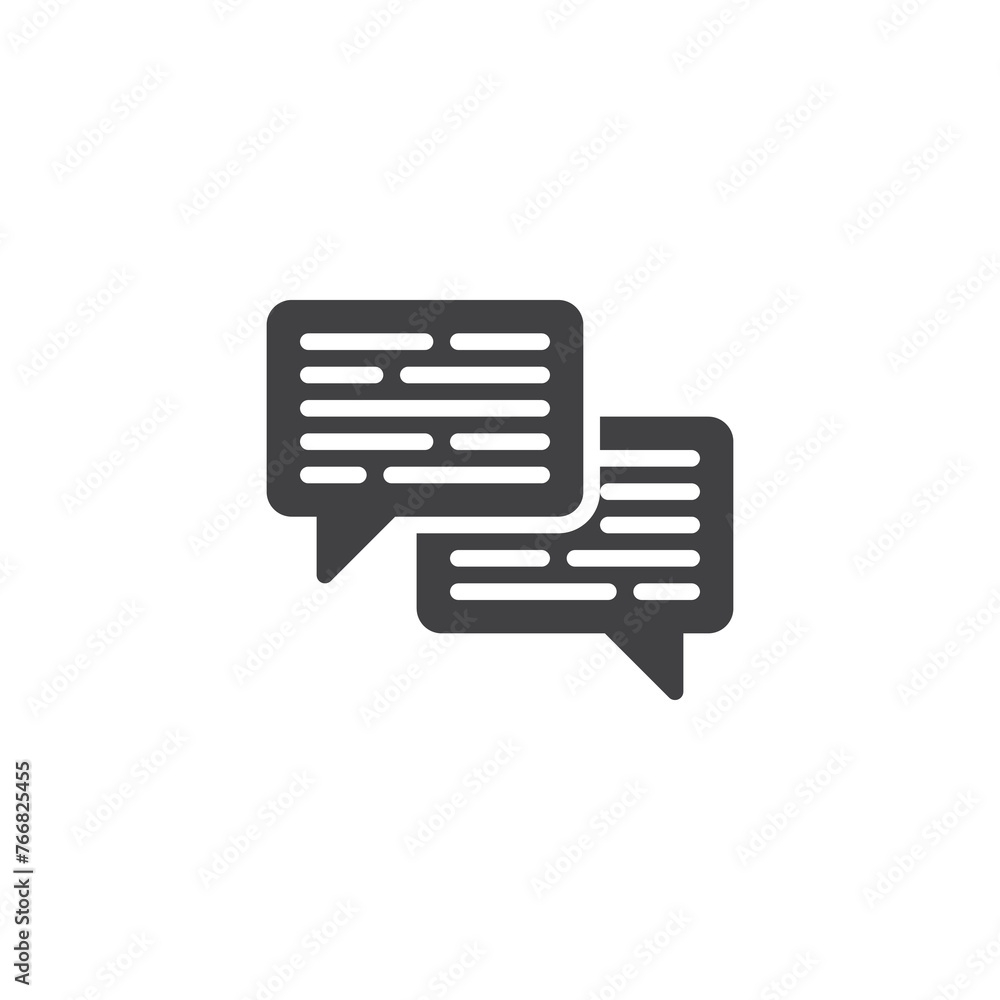 Poster speech bubble with lines of text vector icon