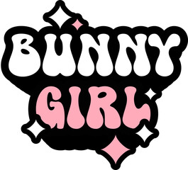Bunny Girl Sticker On Cute Style Design For Sticker, T-Shirt, Mug, Hoodie, Poster & For Any Merchandise Printing On Transparent Background