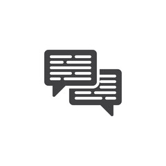 Speech bubble with lines of text vector icon - 766825455