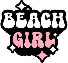 Beach Girl Sticker On Cute Style Design For Sticker, T-Shirt, Mug, Hoodie, Poster & For Any Merchandise Printing On Transparent Background