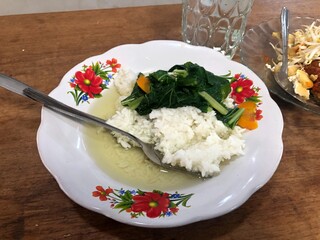 Indonesian food clear vegetable rice