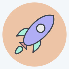 Icon Rocket. related to Space symbol. color mate style. simple design editable. simple illustration