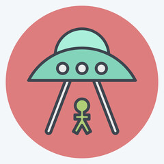 Icon Ufo. related to Space symbol. color mate style. simple design editable. simple illustration