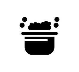 Silhouette Vector bathroom icons. Editable Stroke. Shower, bath, toilet, bidet, mirror, water tap. Laundry and garbage basket. Cosmetics shampoo comb cream. Toilet paper napkins
