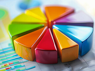 Diversified investment strategy - Managing an investor portfolio with a pie chart 