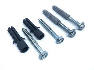 white isolated wall fisher nails