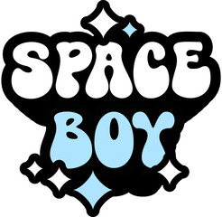 Space Boy Sticker On Cute Style Design For Sticker, T-Shirt, Mug, Hoodie, Poster & For Any Merchandise Printing On Transparent Background
