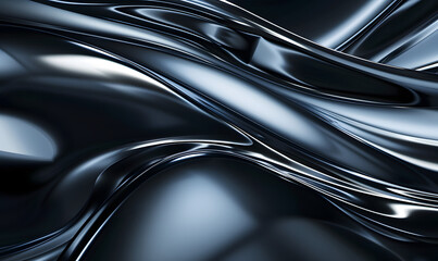 metallic polished glossy abstract background with copy space , Generative AI