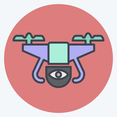 Icon Surveillance Drone. related to Drone symbol. color mate style. simple design editable. simple illustration