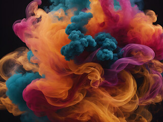 Background with colorful smoke.