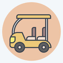 Icon Golf Cart. related to Golf symbol. color mate style. simple design editable. simple illustration