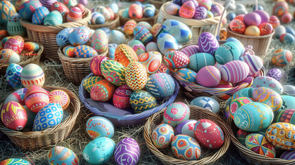Easter Delights: Vibrant Egg Displays and Charming Hunts