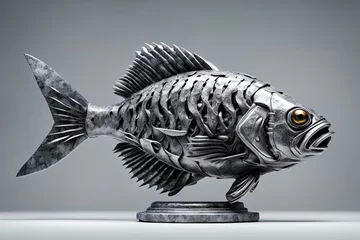 Foto op Canvas Granite fish figurine. Digital illustration. © eestingnef