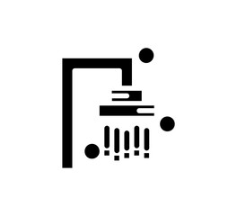 Silhouette Vector bathroom icons. Editable Stroke. Shower, bath, toilet, bidet, mirror, water tap. Laundry and garbage basket. Cosmetics shampoo comb cream. Toilet paper napkins
