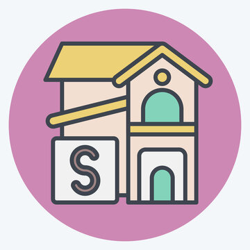recommend clip art: Icon Rent Room. related to Accommodations symbol. color mate style. simple design editable. simple illustration