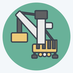 Icon Harbor Crane. related to Construction Vehicles symbol. color mate style. simple design editable. simple illustration