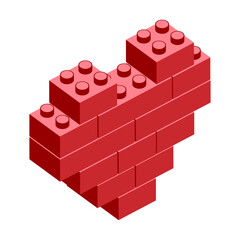 Heart made from construction blocks - 766832486
