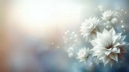Piękne białe kwiaty, tapeta dekoracja generative ai