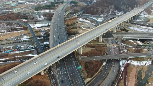 Asia South Korea Gyeonggi-do Namyangju highway intersection traffic