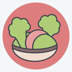 Icon Vegetables. related to Agriculture symbol. color mate style. simple design editable. simple illustration