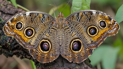 experiencing the enchanting allure of the forest giant owl butterfly, a stunning member of the nymphalid subfamily morphinae