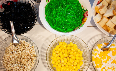 fresh produce on sale on floating market in Thainland