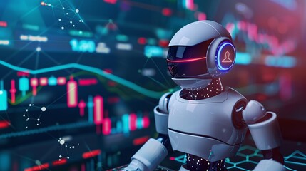 cutting-edge artificial intelligence technology in chatbot and virtual assistant applications providing online customer service and financial investment solutions for stock market