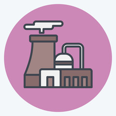 Icon Nuclear Plant. related to Nuclear symbol. color mate style. simple design editable. simple illustration
