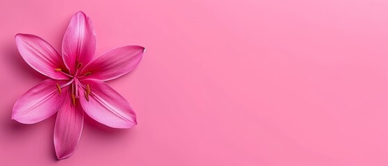 Fototapeta na wymiar Pink flower on pink background | Card design | Brochure cover