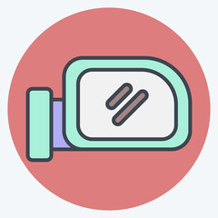 Icon Wing Mirror. related to Spare Parts symbol. color mate style. simple design editable. simple illustration