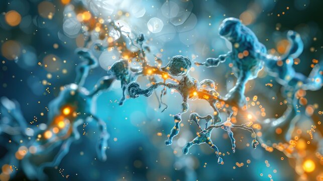 The role of Vitamin B6 Pyridoxine in amino acid metabolism and neurotransmitter synthesis, visualized in a detailed 3D style , 3D Render