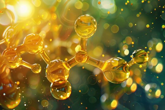 Vitamin B5 Pantothenic Acid in the creation of coenzyme A, crucial for fatty acid synthesis and energy production , 3D Render