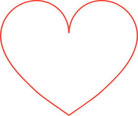 A minimalist illustration of a heart outline against a plain white background. The outline is clean and simple, making it suitable for various design purposes such as logos, greeting cards, or romanti
