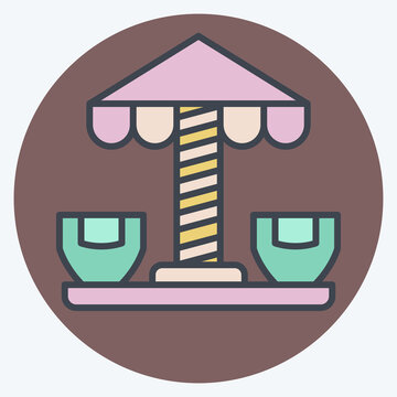 Icon Spinning Teacup. related to Amusement Park symbol. color mate style. simple design editable. simple illustration