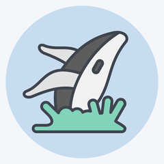 Icon Whale. related to Alaska symbol. color mate style. simple design editable. simple illustration