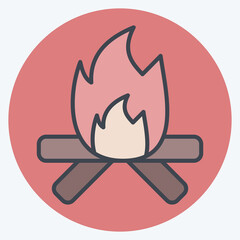 Icon Fire. related to American Indigenous symbol. color mate style. simple design editable. simple illustration