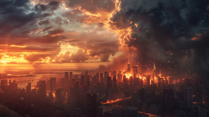 Obraz premium fire in the woods